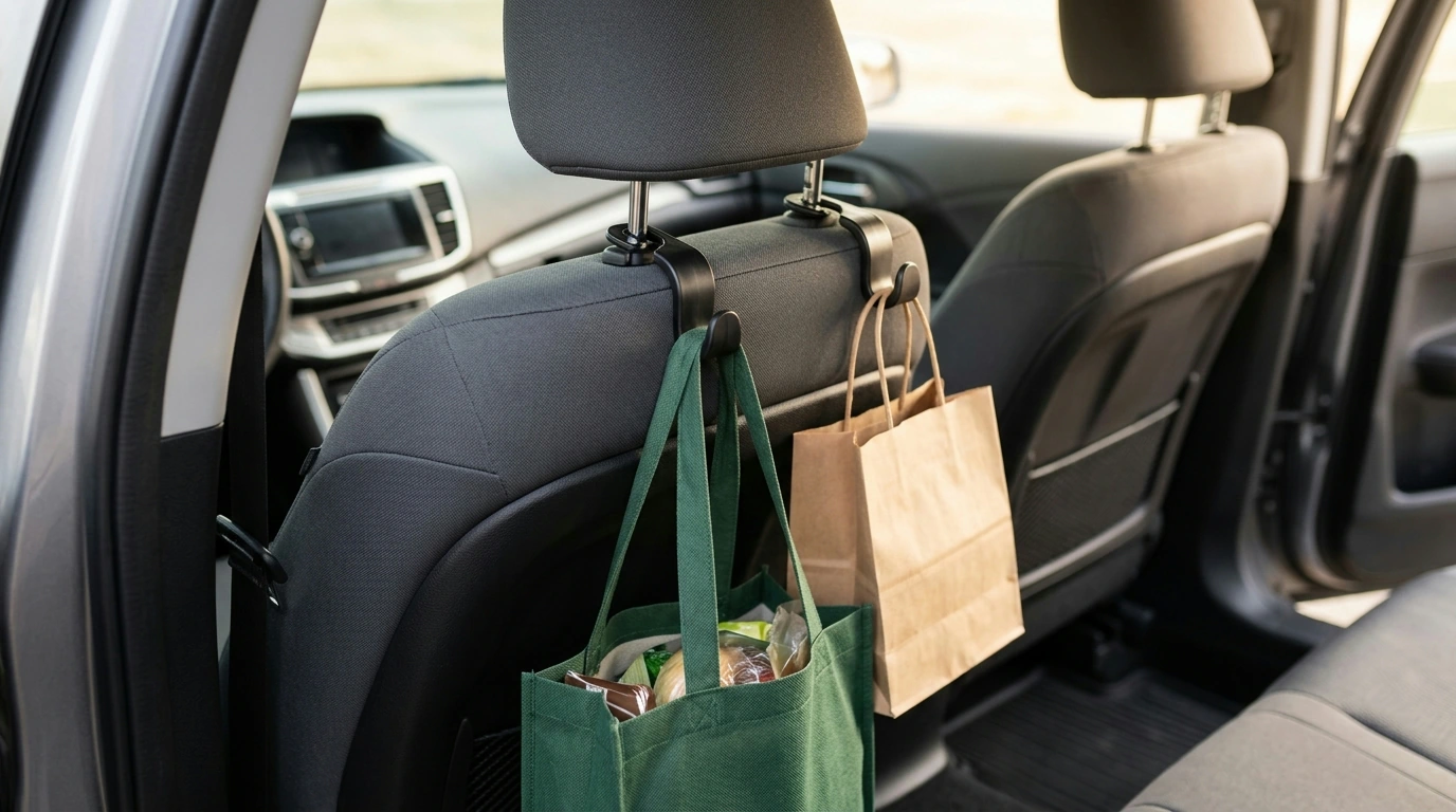 Universal Headrest Hooks: Fast Backseat Storage Fix